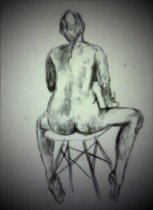 Seated nude back